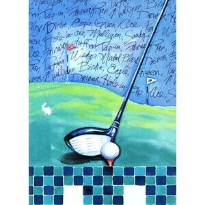 Vintage NCE Impressions Golf Flag 19th Hole 25 x 38 Sealed New Y2k Artist Design